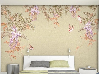 Làm mới phòng ngủ bằng giấy dán tường đẹp rực rỡ, máy mài nền bê tông hiện đại